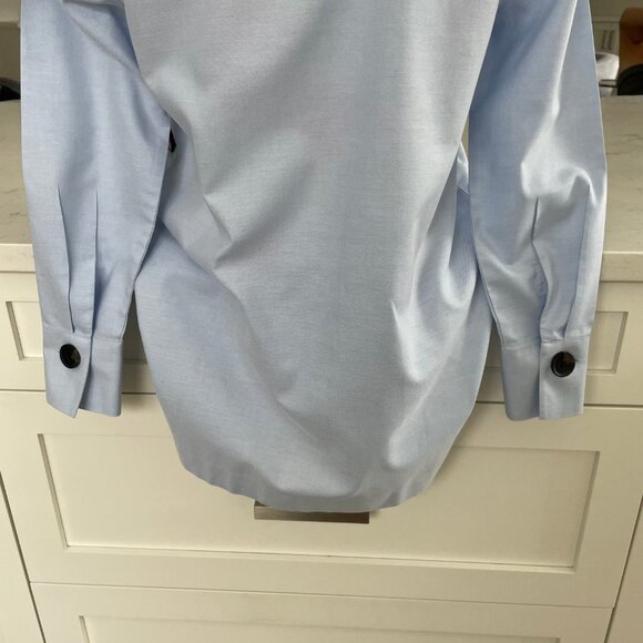 Chico's Pull On 3 Button Cotton Tunic Top w Lg Button Detail Lt Blue Sz 2P NWOT - Picture 8 of 13